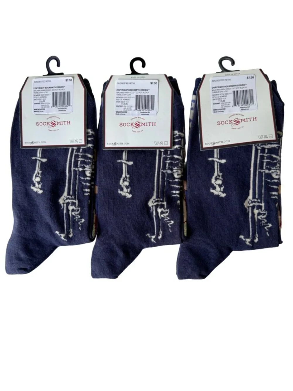 Socksmith Women Graphic Cotton Crew Socks Absinthe Girl One Size Fits Most New